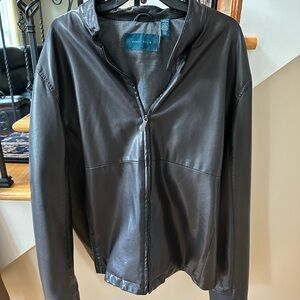 Perry Ellis Black Leather Jacket